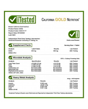 California Gold Nutrition, SAMe (бутандисульфонат), 400 мг, 60 таблеток, покрытых кишечнорастворимой оболочкой